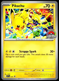 Pokemon TCG Pikachu SVP 225 World Championships 2025 Black Star Promo Card - LP - Image 1