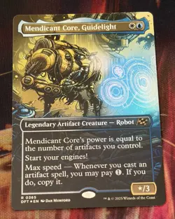 MTG Mendicant Core, Guidelight Borderless Foil- Aetherdrift #365 - Image 1