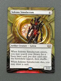 Solemn Simulacrum MTG Duskmourn: House of Horror Hand Painted Full Altered Art v - Image 1