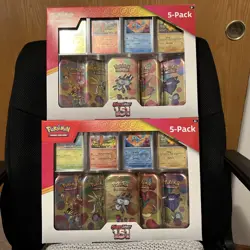 Pokemon Scarlet & Violet Mini Tins 5-Pack with 4 Promo Cards (2-Lot) - Image 5
