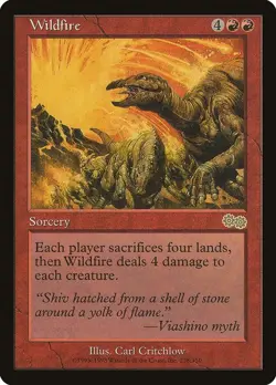 Wildfire 228 Rare Urza's Saga Magic: The Gathering Lightly Played - Image 1