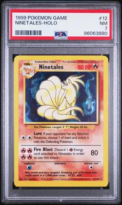 1999 Pokemon Base Set Unlimited English 12/102 Ninetales Holo PSA 7 - Image 1