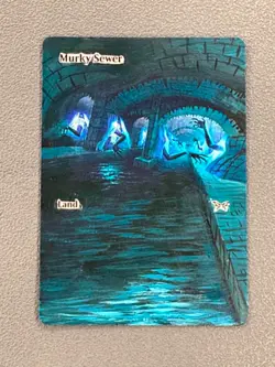 Murky Sewer MTG Duskmourn: House of Horror Hand Painted Borderless Altered Art v - Image 1
