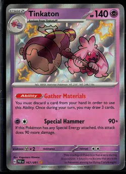 Tinkaton 167/091 Paldean Fates Shiny Rare Pokemon - Image 1