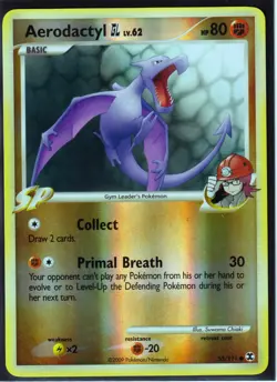 2009 POKEMON AERODACTYL GL #55/111- RISING RIVALS -COMMON- REVERSE HOLO-NM - Image 1