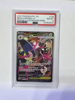 Pokemon Mega Lopunny ex 128/094 Me02 Phantasmal Flames SIR Holo PSA 8 EN - Image 1
