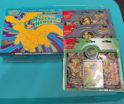 Pokemon TCG Ascended Heroes LOT! ETB, Erika’s and 2x Larry’s 2 pack blisters. - Image 1