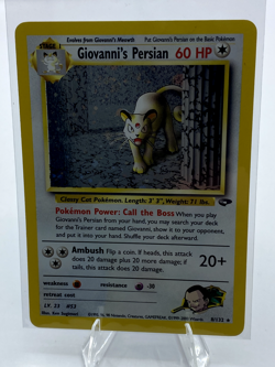 Pokemon TCG Giovanni's Persian 8/132 Gym Challenge Holo Rare Unlimited LP/NM - Image 1