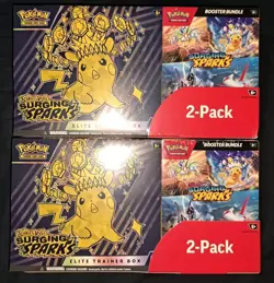 Pokemon Surging Sparks Elite Trainer Box + Booster Bundle, 2-pack ~ Costco Set - Image 1