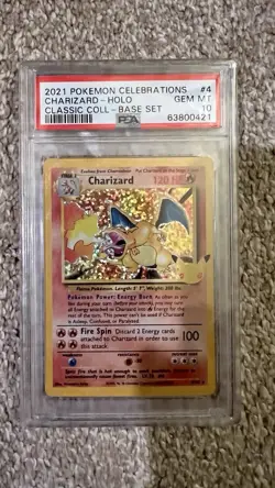 2021 Pokemon Celebrations Charizard Holo PSA 10 Classic Collection Base #4/102 - Image 1