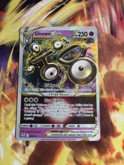 Unown VSTAR 066/195 Swsh12: Sword & Shield - Silver Tempest Holo Rare Pokemon - Image 1