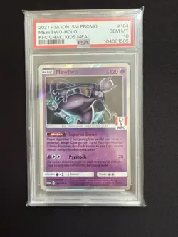 PSA 10 Mewtwo 184/SM-P Holo Chaki KFC Indonesian Indonesia Promo Pokemon Card - Image 1