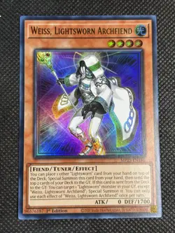 YuGiOh! Weiss, Lightsworn Archfiend MP25-EN186 Ultra Rare 1st Edition Near Mint - Image 1