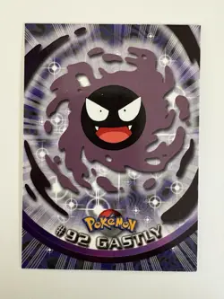 #92 Gastly Topps Series 1 Non-Holo Pokemon full art card - Image 1