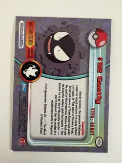 #92 Gastly Topps Series 1 Non-Holo Pokemon full art card - Image 2