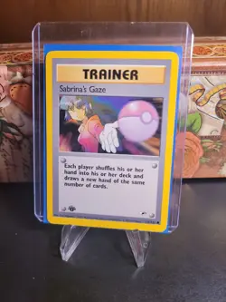 Sabrina's Gaze 125/132 Gym Heroes 1st Edition Pokemon TCG Card Vg-MP - Image 1