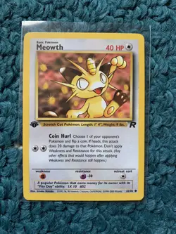 1st Edition MEOWTH 62/82 Team Rocket Set - Pokemon WOTC Vintage Card - NM - Image 1