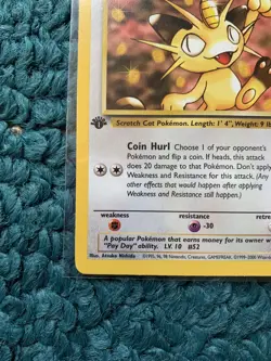 1st Edition MEOWTH 62/82 Team Rocket Set - Pokemon WOTC Vintage Card - NM - Image 4