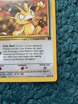1st Edition MEOWTH 62/82 Team Rocket Set - Pokemon WOTC Vintage Card - NM - Image 5