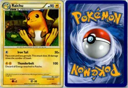 Pokemon Card - Raichu 10/123 HeartGold & SoulSilver 2010 Rare Holo LP - Image 3