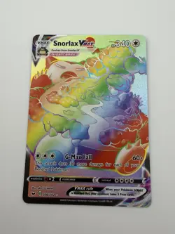 Snorlax VMAX Secret Rare Rainbow Full Art 206/202 Pokemon Card Sword & Shield - Image 3