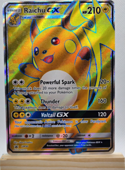 Pokemon TCG Raichu GX Full Art Promo Holo SM90 SM 210 HP Lightning Card - Image 1
