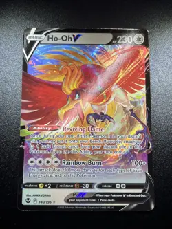 HO-OH V Silver Tempest Set POKEMON Full-Art Holo 2022 Trading Card 140/195 - Image 1