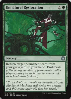 Unnatural Restoration U Phyrexia: All Will Be One 191 LP MTG - Image 1