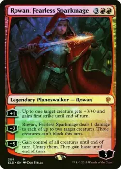 1x FOIL ROWAN, FEARLESS SPARKMAGE - THrone - MTG - Magic the Gathering - NM - Image 1
