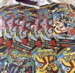Pokemon TCG Mega Evolution Chaos Rising Sleeved Booster Set 10 Packs Sealed - Image 1