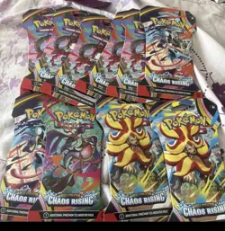 Pokemon TCG Mega Evolution Chaos Rising Sleeved Booster Set 10 Packs Sealed - Image 2