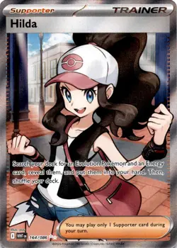 Hilda 164/086 Holo Ultra Rare White Flare Pokemon Near Mint - Image 1