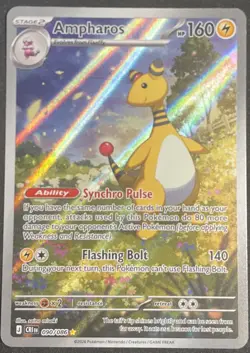 Pokemon TCG Ampharos Chaos Rising 90/86 Illustration Rare Holo IR - Image 1