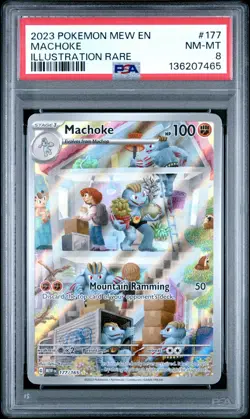 Machoke 177/165 Illustration Rare 151 Pokemon PSA 8 - Image 1