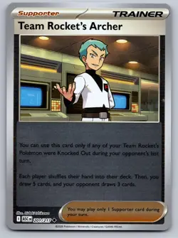 TEAM ROCKET'S ARCHER 201/217 UC ASCENDED HEROES POKEMON NM/M - Image 1