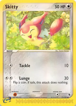 Skitty 71/109 Ruby and Sapphire Pokemon - Image 1
