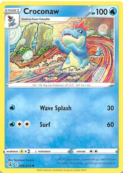 Croconaw 056/264 SWSH08: Fusion Strike Pokemon - Image 1