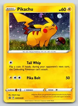 Pikachu SWSH039 Holo Promo Sword & Shield Promo Pokemon Near Mint - Image 1
