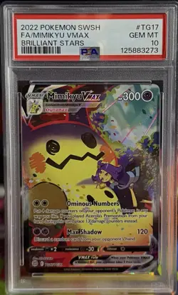 2022 POKEMON SWORD & SHIELD BRILLIANT STARS #TG17 FULL ART/MIMIKYU VMAX PSA 10 - Image 1