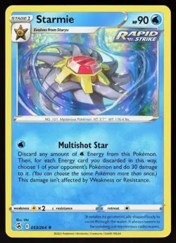 Starmie 053/264 Holo Rare Fusion Strike Pokemon Holo Lightly Played - Image 1