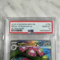 Pokemon Mega Venusaur ex 155/132 ME01 Mega Evolution Holo Ultra Rare PSA 10 - Image 2