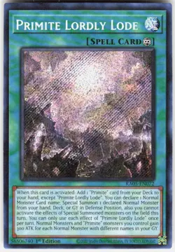 Primite Lordly Lode Secret Rare RA05-EN072 Yugioh - Image 1