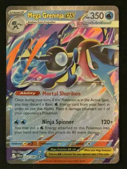 Mega Greninja ex 22/86 Double Rare Pokemon Chaos Rising ME04 NM - Image 1