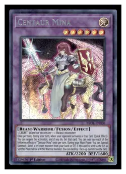 Yugioh Centaur Mina BROL-EN020 Secret Rare Brothers of Legend LP - Image 1