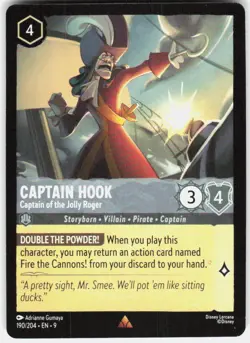 Captain Hook Captain of the Jolly Roger 190/204 Fabled Disney Lorcana - Image 1