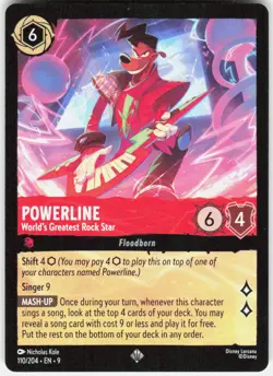 Powerline World's Greatest Rock Star 110/204 Fabled Disney Lorcana - Image 1