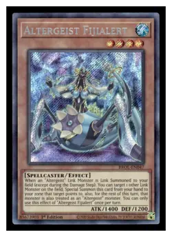 Yugioh Altergeist Fijialert BROL-EN047 Secret Rare Brothers of Legend LP - Image 1