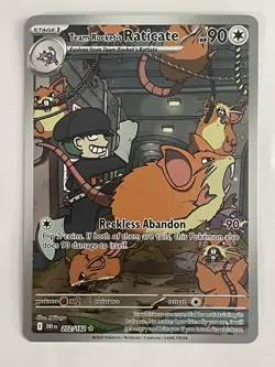 Team Rockets Raticate 202/182 Illustration Rare Destined Rivals Pokemon Card - Image 1