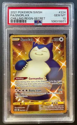 Pokemon Card Snorlax 224/198 Chilling Reign - PSA 10 GEM MINT - Image 1