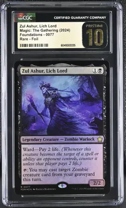 ZUL ASHUR, LICH LORD Foundations Foil Rare CGC Pristine 10 MTG [Nostalgium] - Image 1